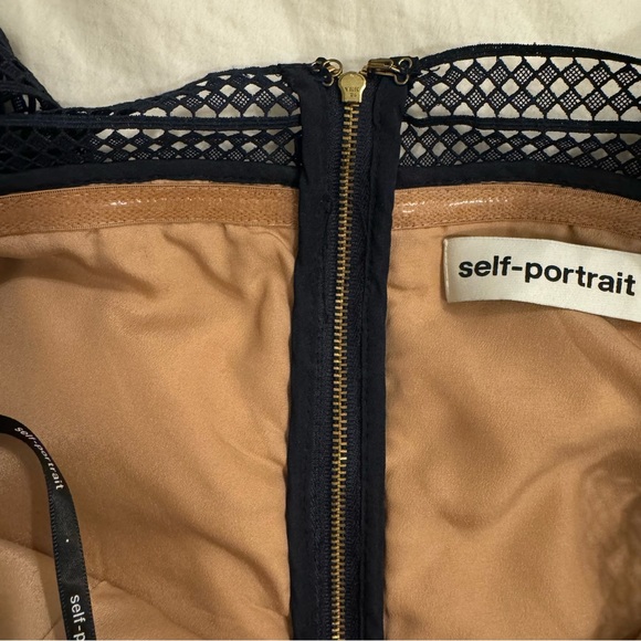 NWT Self-Portrait Navy Guipure Lace Maxi Dress - Size: 10 US - Picture 10 of 12